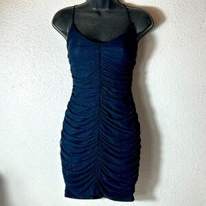 ##AA~16> navy blue sequence, Charlotte, Russe Night  Out dress,Size,M”